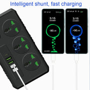 B09 2m 3000W 3 Spine + PD + 4 Porte USB Presa Multifunzionale Ignifuga Con Interruttore, UK Plug, US Plug
