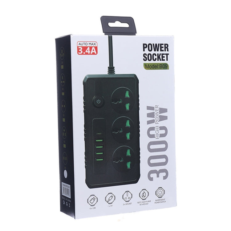 Presa multipla 3 spine 3000W con 4 porte USB e PD 2m