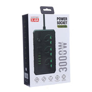 B09 2m 3000W 3 Spine + PD + 4 Porte USB Presa Multifunzionale Ignifuga Con Interruttore, UK Plug, US Plug