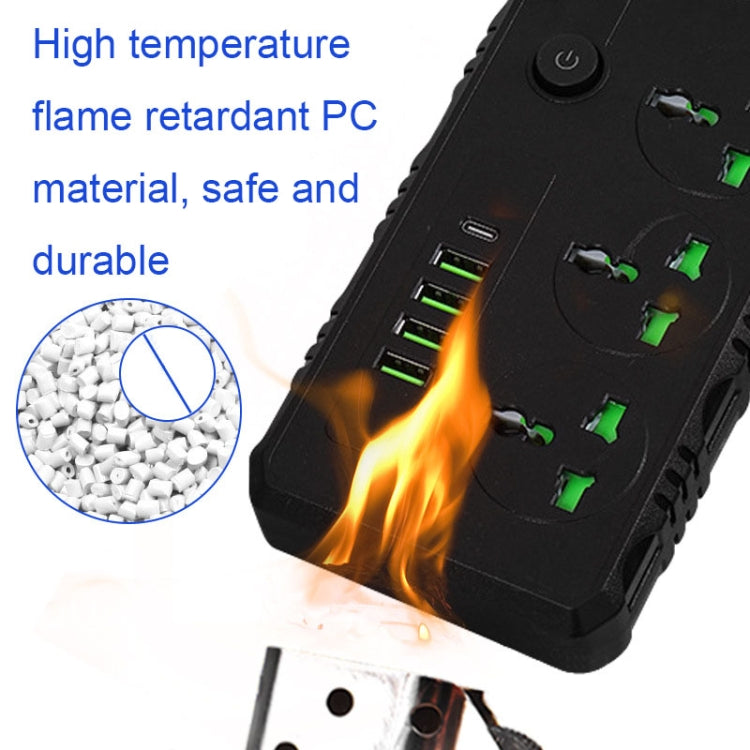 Presa multipla 3 spine 3000W con 4 porte USB e PD 2m