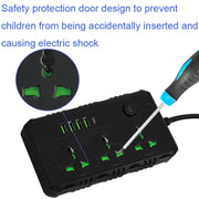 B09 2m 3000W 3 Spine + PD + 4 Porte USB Presa Multifunzionale Ignifuga Con Interruttore, UK Plug, US Plug