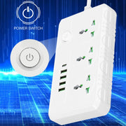 B09 2m 3000W 3 Spine + PD + 4 Porte USB Presa Multifunzionale Ignifuga Con Interruttore, UK Plug, US Plug