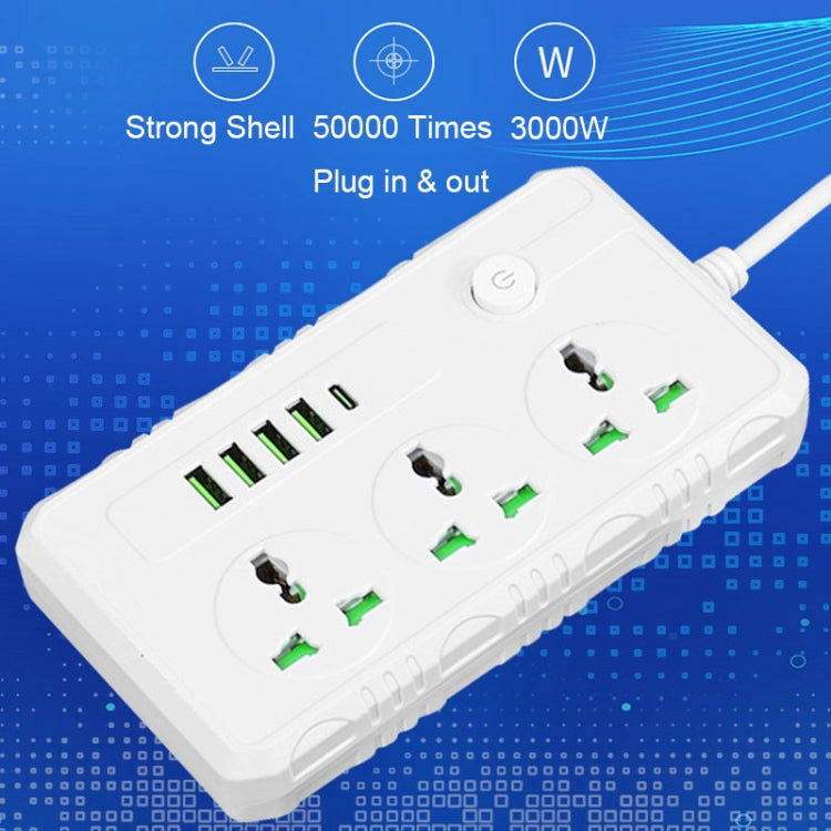 Presa multipla 3 spine 3000W con 4 porte USB e PD 2m