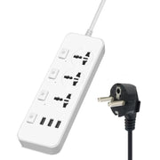 T14 2m 2500W 3 Spine + 3 Porte USB Presa Multifunzione Con Interruttore, UK Plug (Black), UK Plug (White), US Plug (Black), US Plug (White), EU Plug (Black), EU Plug (White)