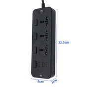 T14 2m 2500W 3 Spine + 3 Porte USB Presa Multifunzione Con Interruttore, UK Plug (Black), UK Plug (White), US Plug (Black), US Plug (White), EU Plug (Black), EU Plug (White)