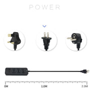 T14 2m 2500W 3 Spine + 3 Porte USB Presa Multifunzione Con Interruttore, UK Plug (Black), UK Plug (White), US Plug (Black), US Plug (White), EU Plug (Black), EU Plug (White)