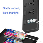 Presa multipresa 3 spine + 3 porte USB 2500W con interruttore