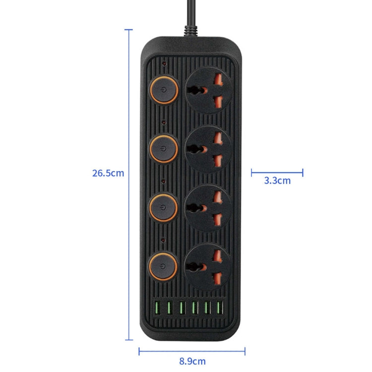 Multipresa 4 spine + 6 porte USB 3000W con interruttore