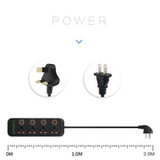 A05 2m 3000W 4 Spine + 6 Porte USB Presa Multifunzione Ignifuga Con Interruttore, UK Plug, US Plug