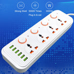 Multipresa 4 spine + 6 porte USB 3000W con interruttore