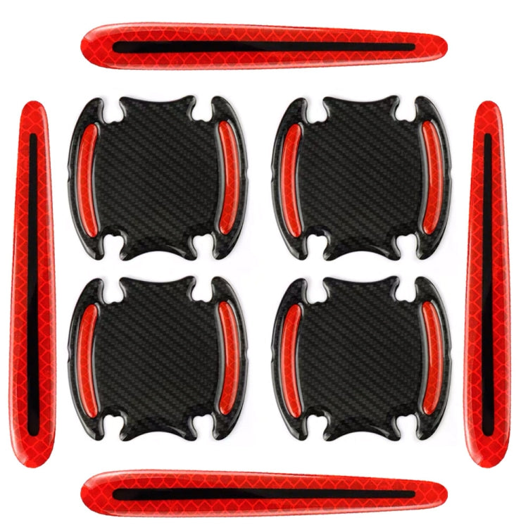 Adesivo riflettente protettivo di avvertimento di sicurezza per specchietto retrovisore per maniglia della portiera dell'auto da 8 pezzi/set, Red, Yellow, White, Blue, Fluorescent Green