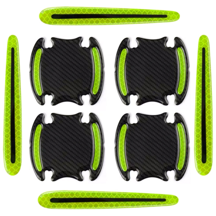 Adesivo riflettente protettivo di avvertimento di sicurezza per specchietto retrovisore per maniglia della portiera dell'auto da 8 pezzi/set, Red, Yellow, White, Blue, Fluorescent Green