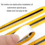 Adesivo riflettente protettivo di avvertimento di sicurezza per specchietto retrovisore per maniglia della portiera dell'auto da 8 pezzi/set, Red, Yellow, White, Blue, Fluorescent Green