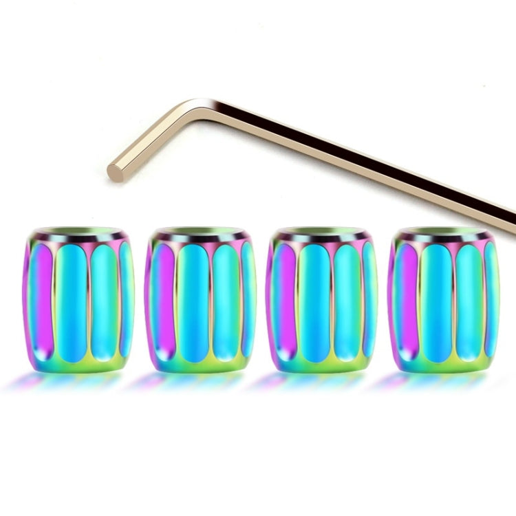 Tappo di conversione personalizzato con valvola antifurto per pneumatici in metallo da 4 pezzi/set, Colorful, Titanium Black, Red, Silver