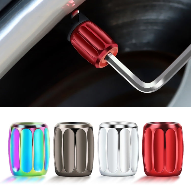 Tappo di conversione personalizzato con valvola antifurto per pneumatici in metallo da 4 pezzi/set, Colorful, Titanium Black, Red, Silver