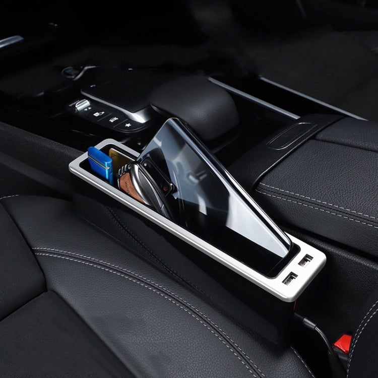 Scatola portaoggetti per seggiolino auto con 2 porte di ricarica USB, Principal Driver Silver, Co-pilot Silver, Principal Driver Red, Co-pilot Red, Principal Driver Gray, Co-pilot Gray