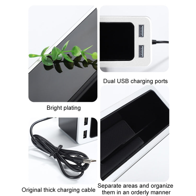 Scatola portaoggetti per seggiolino auto con 2 porte di ricarica USB, Principal Driver Silver, Co-pilot Silver, Principal Driver Red, Co-pilot Red, Principal Driver Gray, Co-pilot Gray