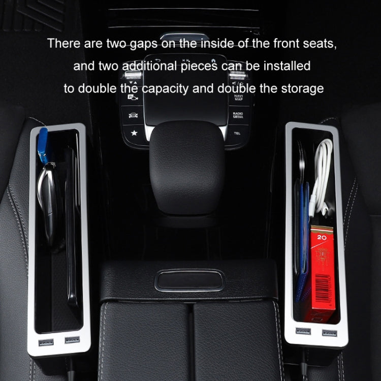Scatola portaoggetti per seggiolino auto con 2 porte di ricarica USB, Principal Driver Silver, Co-pilot Silver, Principal Driver Red, Co-pilot Red, Principal Driver Gray, Co-pilot Gray
