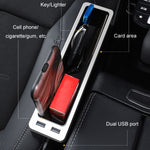 Scatola portaoggetti per seggiolino auto con 2 porte di ricarica USB, Principal Driver Silver, Co-pilot Silver, Principal Driver Red, Co-pilot Red, Principal Driver Gray, Co-pilot Gray