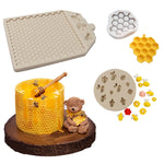 Stampo in silicone strutturato a nido d'ape Stampo per torta al cioccolato fondente con ape, Mk-2019 Light Gray, Mk-2340 Light Gray, Mk-2373 Pink, Mk-2373 Light Gray