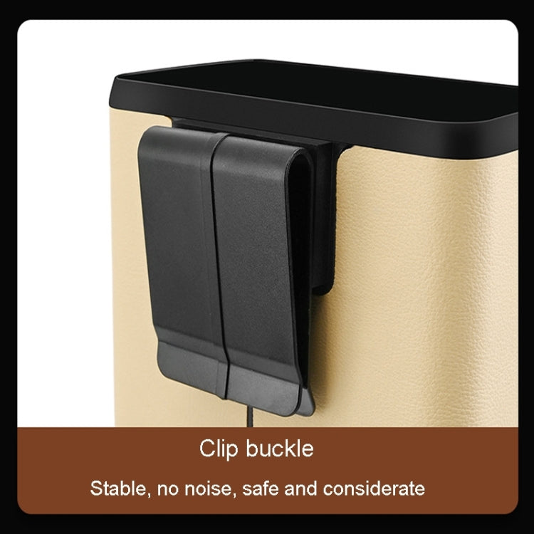 Scatola portaoggetti per appendere la porta dello schienale dell'auto, pattumiera multifunzionale per auto, Beige, Gray, Black