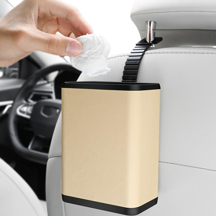 Scatola portaoggetti per appendere la porta dello schienale dell'auto, pattumiera multifunzionale per auto, Beige, Gray, Black