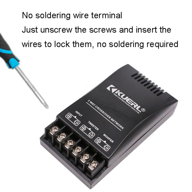 KUERL Filtro crossover per altoparlante per auto stereo con divisore di frequenza audio per auto a 2 vie, KUERL 655D