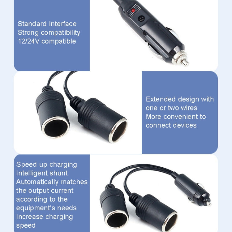 Estensione accendisigari per auto in rame 12/24V 10A Generale 1 trascinamento 2 ricarica per auto
