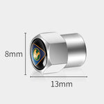 4 pz/set Cappucci per valvole in metallo con etichetta per auto Coperchi per valvole modificati universali per automobili, Car Labeled