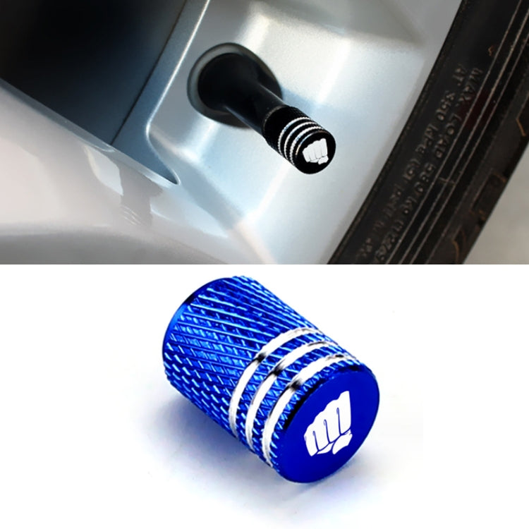 Tappo della valvola del pneumatico dell'auto con pugno motivazionale gesto di potenza laser, Blue, Red, Black, Gray