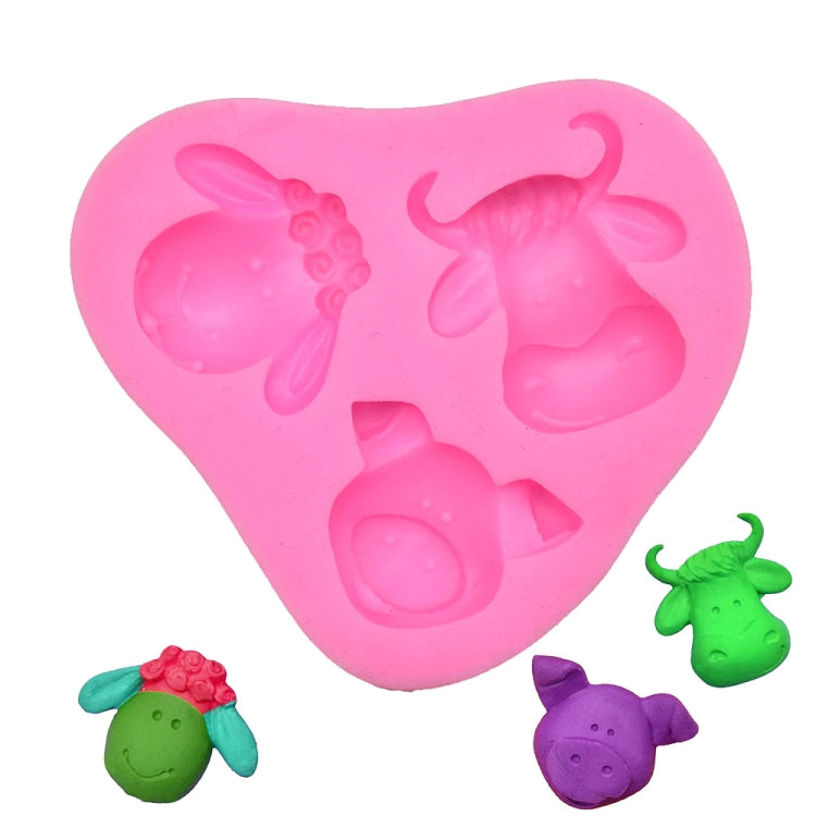 Animali tridimensionali dei cartoni animati Stampo in silicone per fondente Strumenti per decorare torte, 1286, 0599