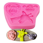 Animali tridimensionali dei cartoni animati Stampo in silicone per fondente Strumenti per decorare torte, 1286, 0599