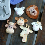Animali tridimensionali dei cartoni animati Stampo in silicone per fondente Strumenti per decorare torte, 1286, 0599