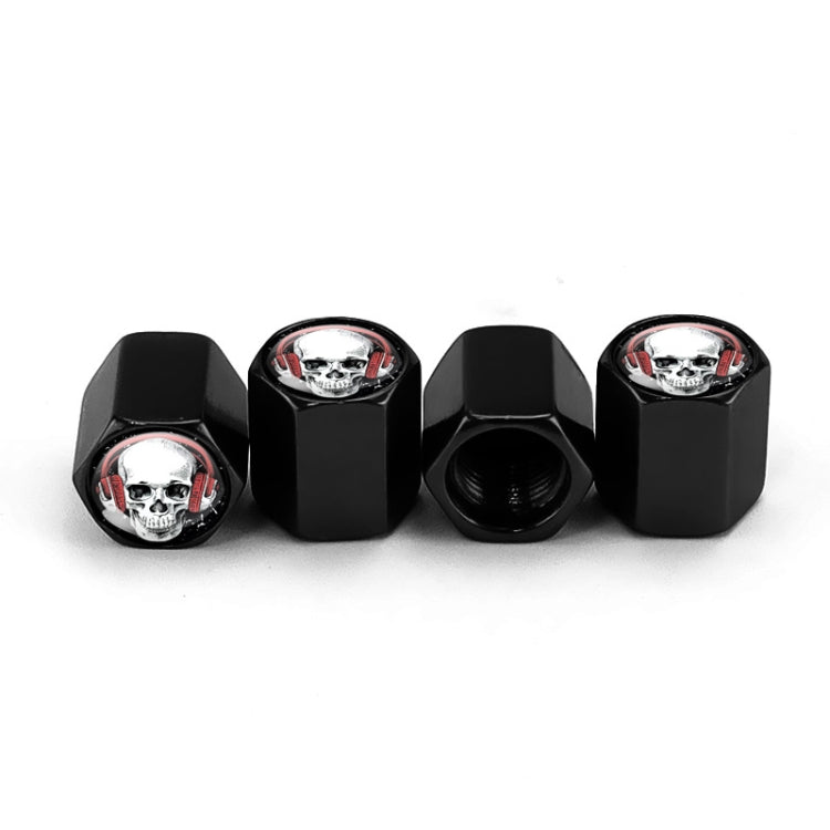 4 pz/set Cuffia Scheletrato In Metallo Valvola Della Gomma Caps Automobile Universale Modificato Coprivalvole, Headset Skeleton