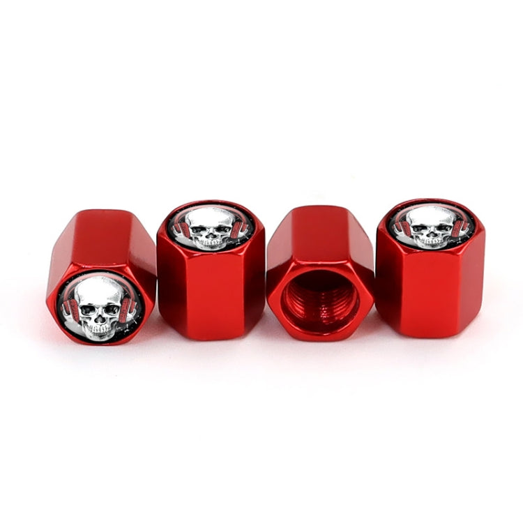 4 pz/set Cuffia Scheletrato In Metallo Valvola Della Gomma Caps Automobile Universale Modificato Coprivalvole, Headset Skeleton