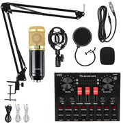 Microfono a condensatore BM800 con scheda audio V8S