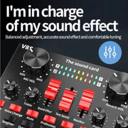 Microfono a condensatore BM800 con scheda audio V8S