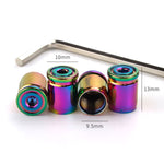 4 pz/set Sport Antifurto Coprivalvole per pneumatici per auto Coprivalvole universali con chiave