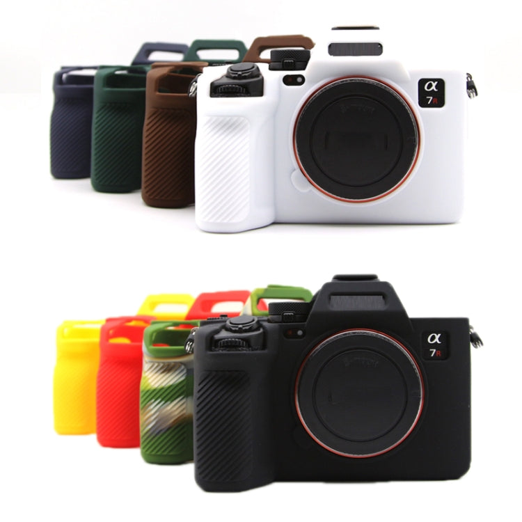 Custodia protettiva in silicone per fotocamera mirrorless Sony A7RV, Yellow, Red, Camouflage, Black, Dark Green, Coffee, White, Blue