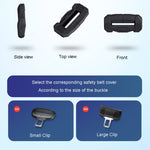 Custodia protettiva per fibbia della cintura di sicurezza per auto, protezione in silicone antigraffio per tappi per cintura di sicurezza, Large, Small