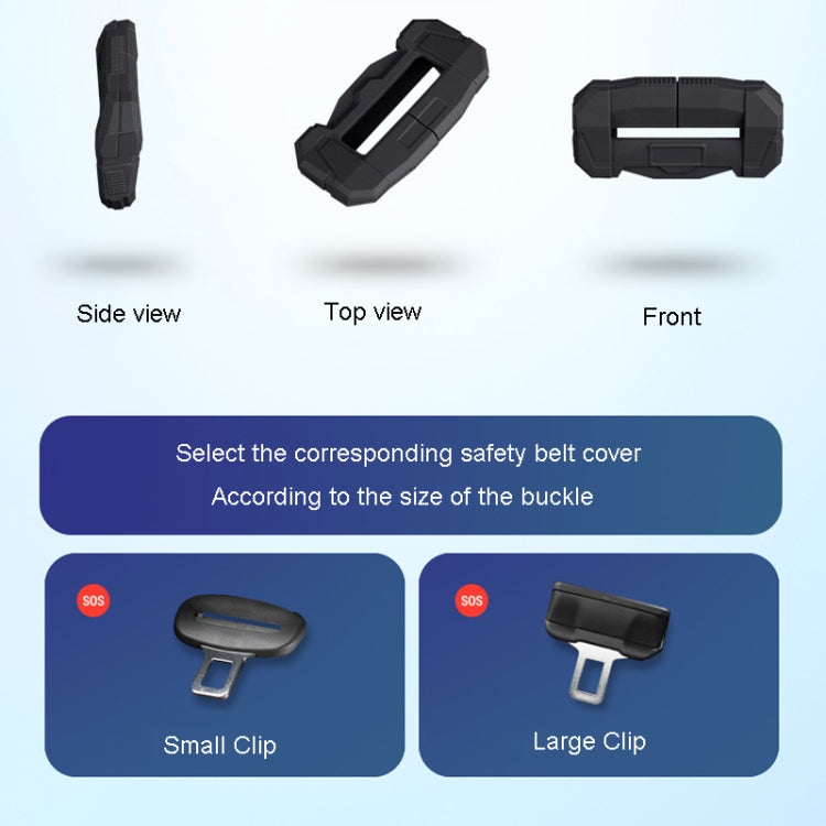 Custodia protettiva per fibbia della cintura di sicurezza per auto, protezione in silicone antigraffio per tappi per cintura di sicurezza, Large, Small