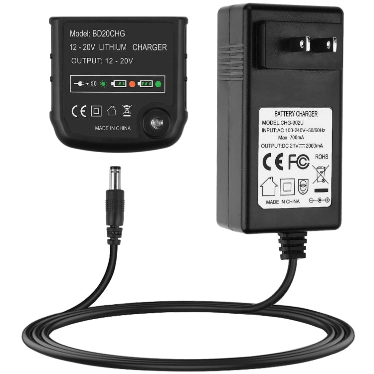 BD20CHG per accessori per utensili elettrici caricabatteria per batteria al litio da 20 V, US, EU