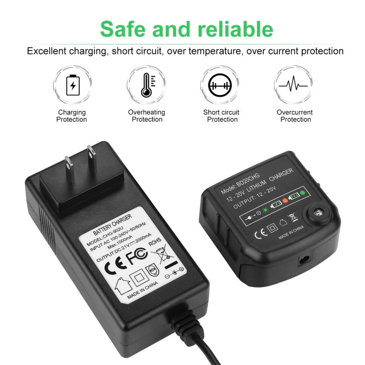 BD20CHG per accessori per utensili elettrici caricabatteria per batteria al litio da 20 V, US, EU