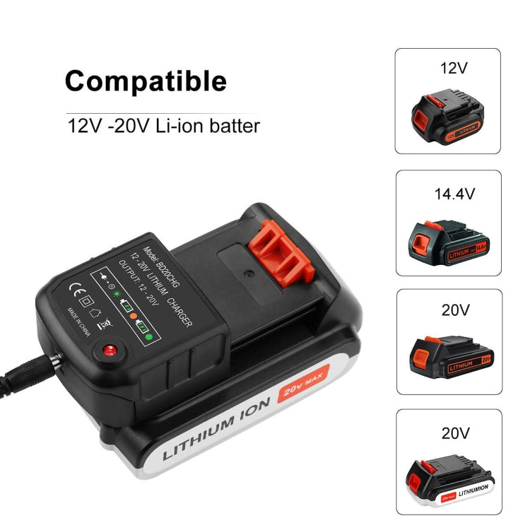 BD20CHG per accessori per utensili elettrici caricabatteria per batteria al litio da 20 V, US, EU