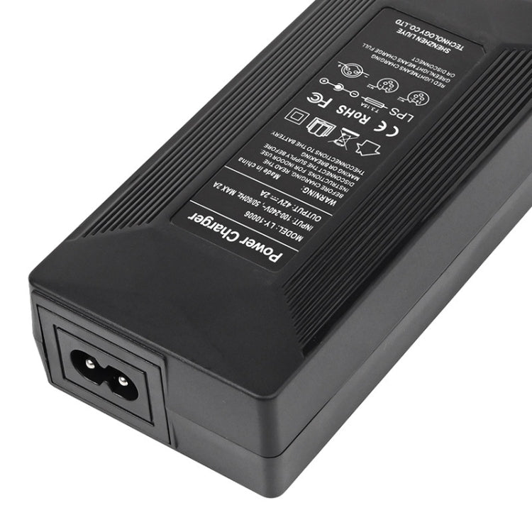 Caricabatterie al litio per scooter bici elettrica 42V 2A con 4 linee di adattatori, US Plug, EU Plug, UK Plug, AU Plug