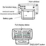 Orologio da auto LCD con luce notturna Elettronica automobilistica Doppio termometro interno ed esterno, 2 in 1 Black