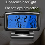 Orologio da auto LCD con luce notturna Elettronica automobilistica Doppio termometro interno ed esterno, 2 in 1 Black