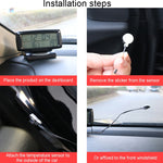 Orologio da auto LCD con luce notturna Elettronica automobilistica Doppio termometro interno ed esterno, 2 in 1 Black