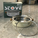 Griglia a carbone in acciaio inossidabile da campeggio all'aperto per cucinare il tè intorno alla stufa Fornello per barbecue, Style A, Style B