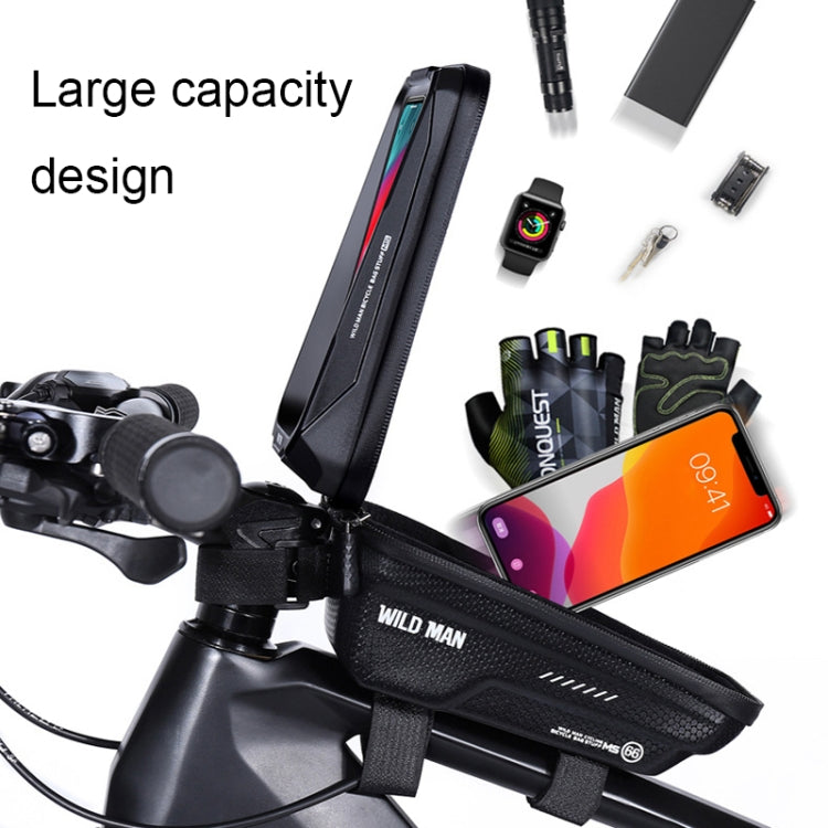 WILD MAN MS66 Borsa per cellulare con touch screen da ciclismo con guscio rigido in EVA da 1,2 litri, MS66